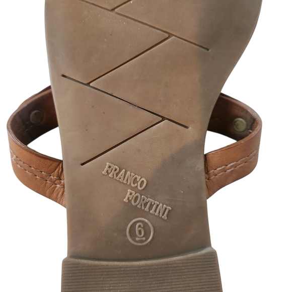 Franco Fortini Brown Leather Sandals with Cut-Out Design Size: 6 - Picture 5 of 11